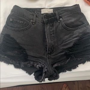 Black jean shorts